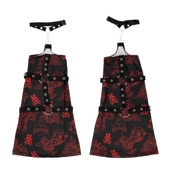 NEW ACDC RAG Bunny Dolls Punky Bunny Bondage Black Red Leg Warmer - Picture 7 of 7